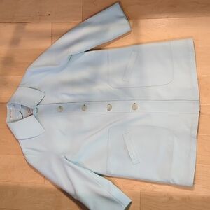 Baby Blue vintage raincoat.